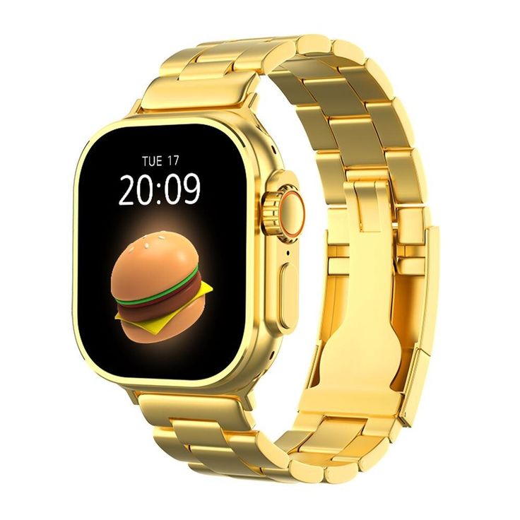 Smartwatch Ultra 24k Gold Primeira linha com pulseira Dourada +1 de Brinde