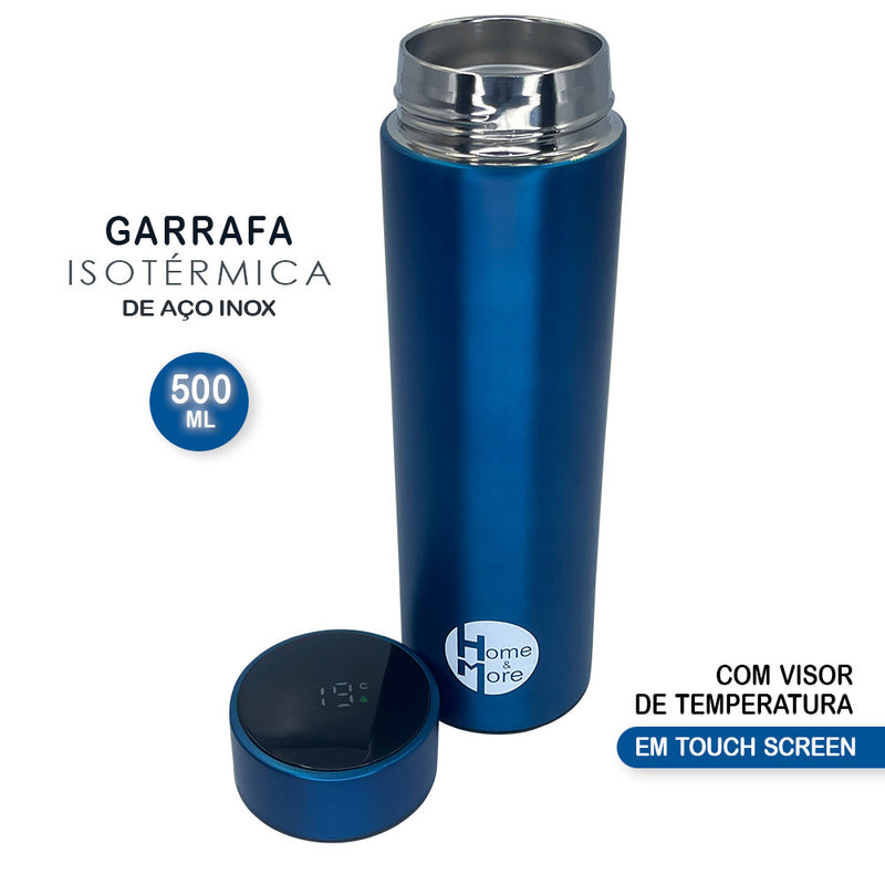 Garrafa Isotérmica em Aço Inox 500m com sensor de temperatura