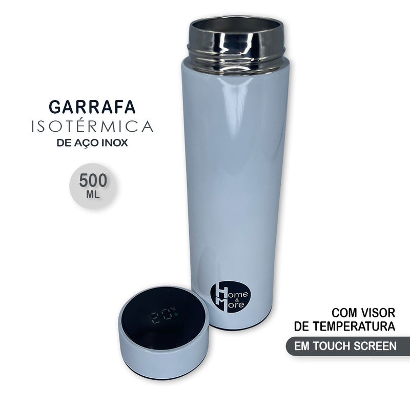 Garrafa Isotérmica em Aço Inox 500m com sensor de temperatura