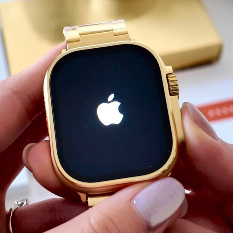 Smartwatch Ultra 24k Gold Primeira linha com pulseira Dourada +1 de Brinde